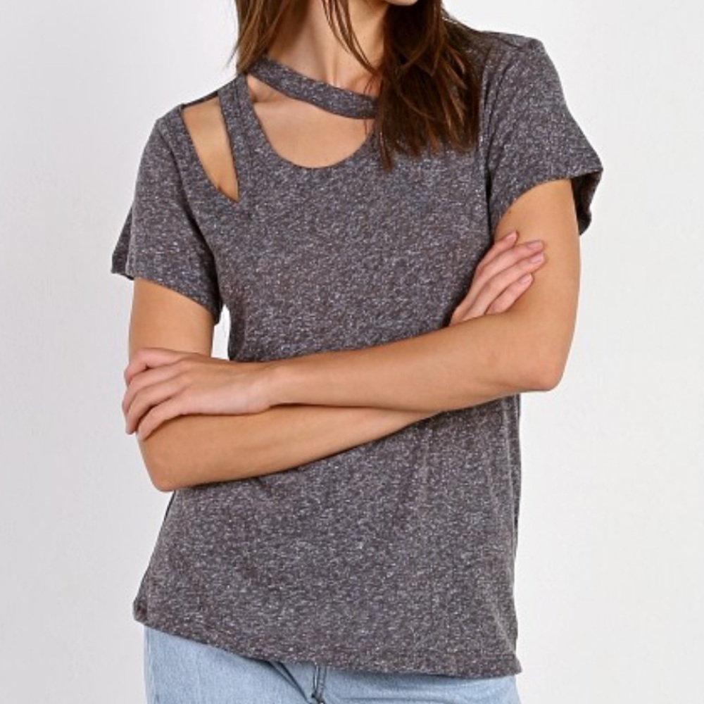 $79 LNA Double Cut Tee - gray SOFT - Small